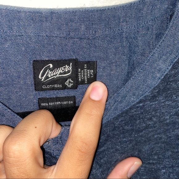 Gray-Blue Grayers Men’s Long Sleeve Shirt - Picture 3 of 4
